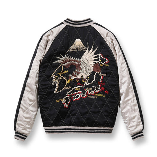 テーラー東洋 Lot No. TT15417-119 / Mid 1950s Style Acetate Quilted Souvenir Jacket “KOSHO & CO.” Special Edition “EAGLE & JAPAN MAP” × “DRAGON & TIGER”