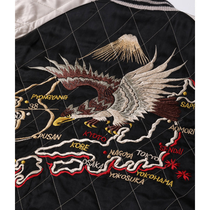 テーラー東洋 Lot No. TT15417-119 / Mid 1950s Style Acetate Quilted Souvenir Jacket “KOSHO & CO.” Special Edition “EAGLE & JAPAN MAP” × “DRAGON & TIGER”