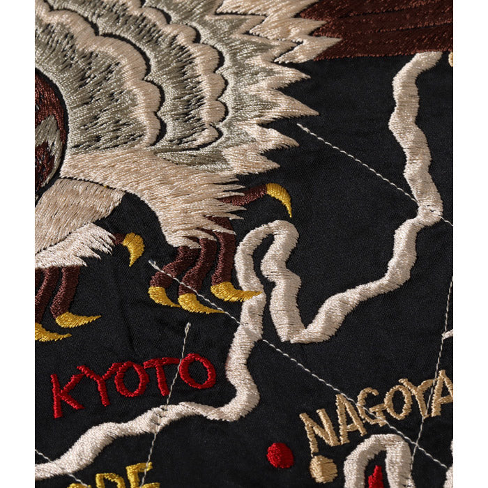 テーラー東洋 Lot No. TT15417-119 / Mid 1950s Style Acetate Quilted Souvenir Jacket “KOSHO & CO.” Special Edition “EAGLE & JAPAN MAP” × “DRAGON & TIGER”