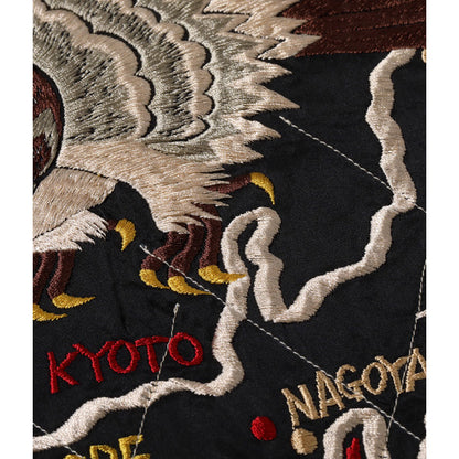 テーラー東洋 Lot No. TT15417-119 / Mid 1950s Style Acetate Quilted Souvenir Jacket “KOSHO & CO.” Special Edition “EAGLE & JAPAN MAP” × “DRAGON & TIGER”