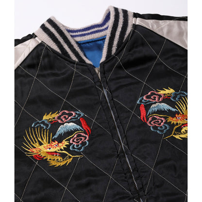 テーラー東洋 Lot No. TT15417-119 / Mid 1950s Style Acetate Quilted Souvenir Jacket “KOSHO & CO.” Special Edition “EAGLE & JAPAN MAP” × “DRAGON & TIGER”