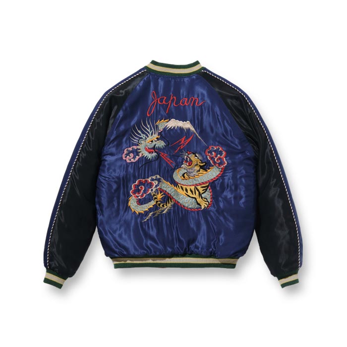 テーラー東洋 Lot No. TT15174-128 / Mid 1950s Style Acetate Quilted Souvenir Jacket “DRAGON & TIGER” × “FLYING DRAGON”