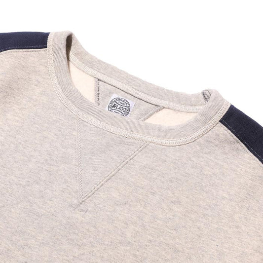 ジェラード AB82250 Champs Sweat Shirt 2 Tone ソルトアンドペッパー×オールドネイビー メンズ フリーダムスリーブスウェット