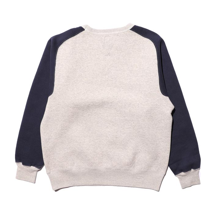 ジェラード AB82250 Champs Sweat Shirt 2 Tone ソルトアンドペッパー×オールドネイビー メンズ フリーダムスリーブスウェット