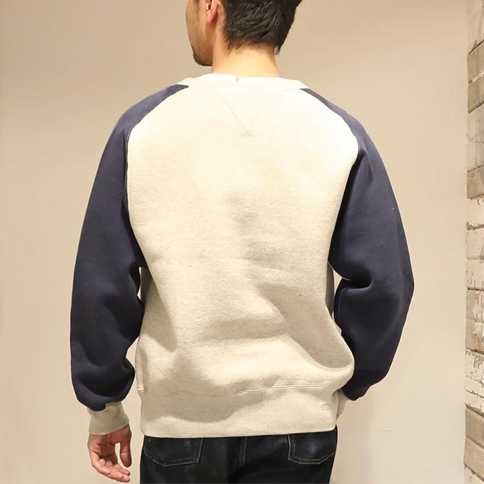 ジェラード AB82250 Champs Sweat Shirt 2 Tone ソルトアンドペッパー×オールドネイビー メンズ フリーダムスリーブスウェット