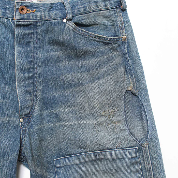 BOWWOW MINER'S REPAIRED DENIM WORK PANTS