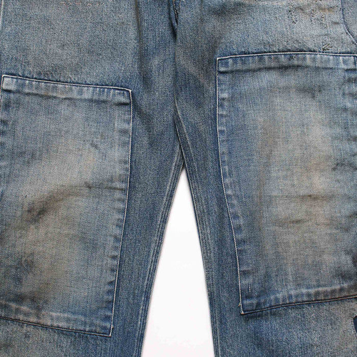 BOWWOW MINER'S REPAIRED DENIM WORK PANTS