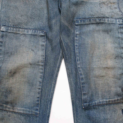 BOWWOW MINER'S REPAIRED DENIM WORK PANTS
