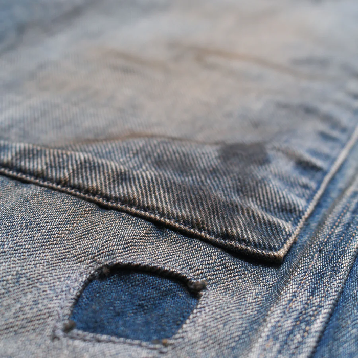 BOWWOW MINER'S REPAIRED DENIM WORK PANTS