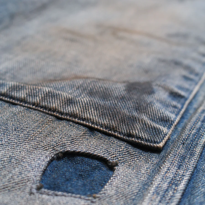 BOWWOW MINER'S REPAIRED DENIM WORK PANTS