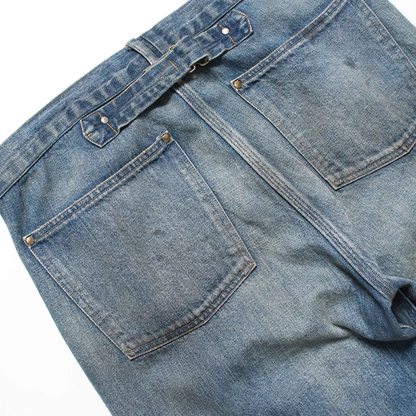 BOWWOW MINER'S REPAIRED DENIM WORK PANTS