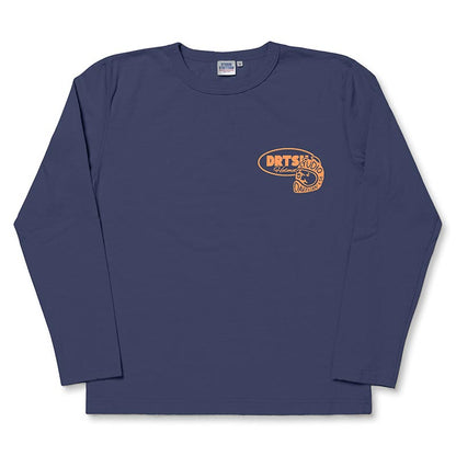 ステュディオ・ダ・ルチザン 8150B プリント長袖Ｔシャツ ネイビー メンズ ロンＴ バックプリント