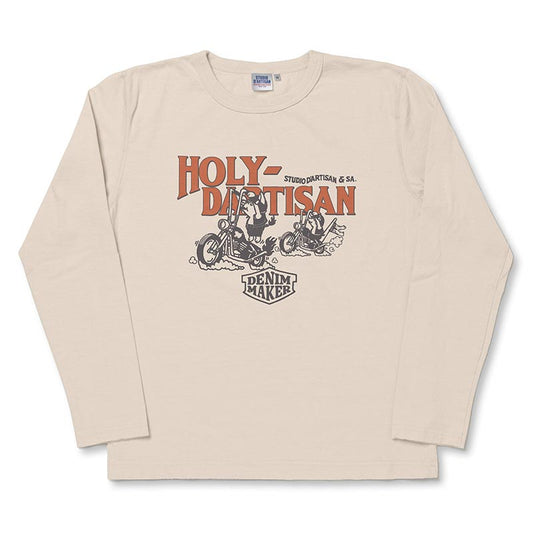 ステュディオ・ダ・ルチザン 8150A プリント長袖Ｔシャツ ベージュ メンズ ロンＴ
