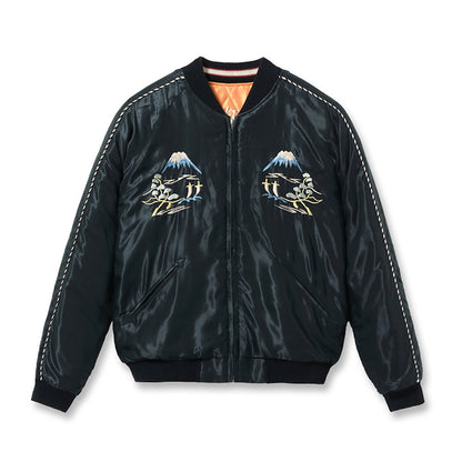 TOYO ENTERPRISE Lot No. TT15791-159 / Early 1950s Style Acetate Quilted Souvenir Jacket “WHITE TIGER” × “LANDSCAPE”