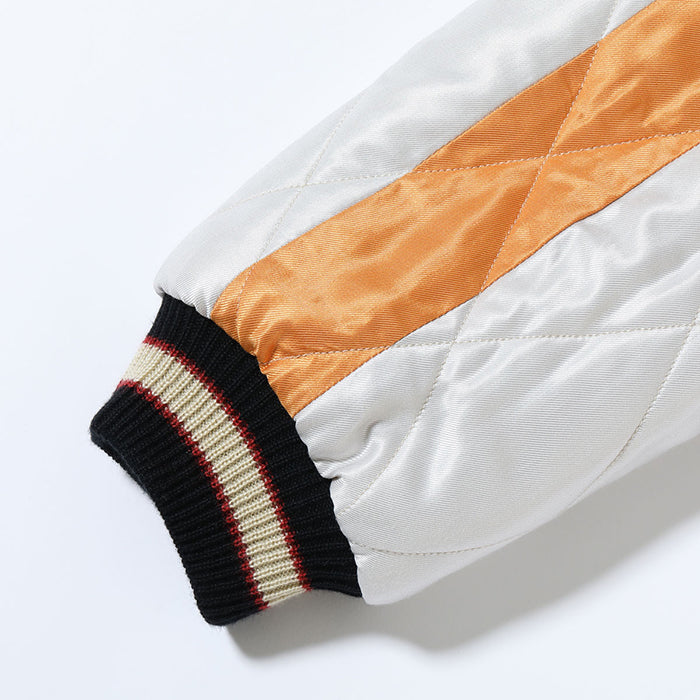 TOYO ENTERPRISE Lot No. TT15791-159 / Early 1950s Style Acetate Quilted Souvenir Jacket “WHITE TIGER” × “LANDSCAPE”