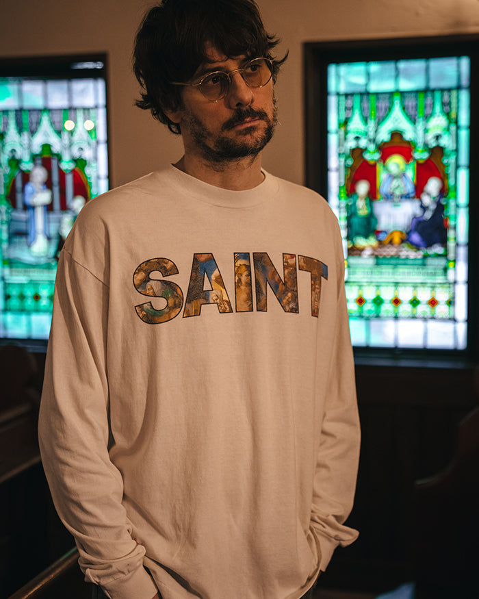 SAINT Mxxxxxx LS TEE NEW BODY RULES / WHITE SM-HR1-0000-035