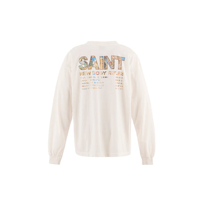 SAINT Mxxxxxx LS TEE NEW BODY RULES / WHITE SM-HR1-0000-035