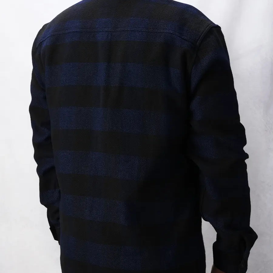 インディゴ染め ブロックチェック ネルシャツ FN-SNR-101LSP