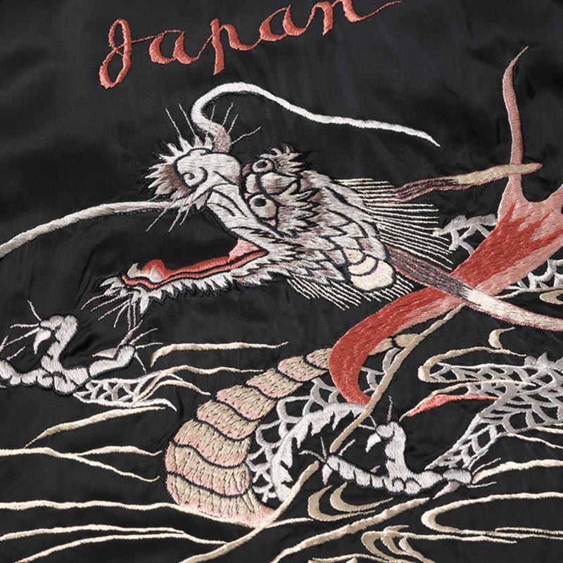 テーラー東洋 Lot No. TT15619-119 / Early 1950s Style Acetate Souvenir Jacket “KOSHO & CO.” Special Edition “SILVER DRAGON” × “TANGLED DRAGONS”