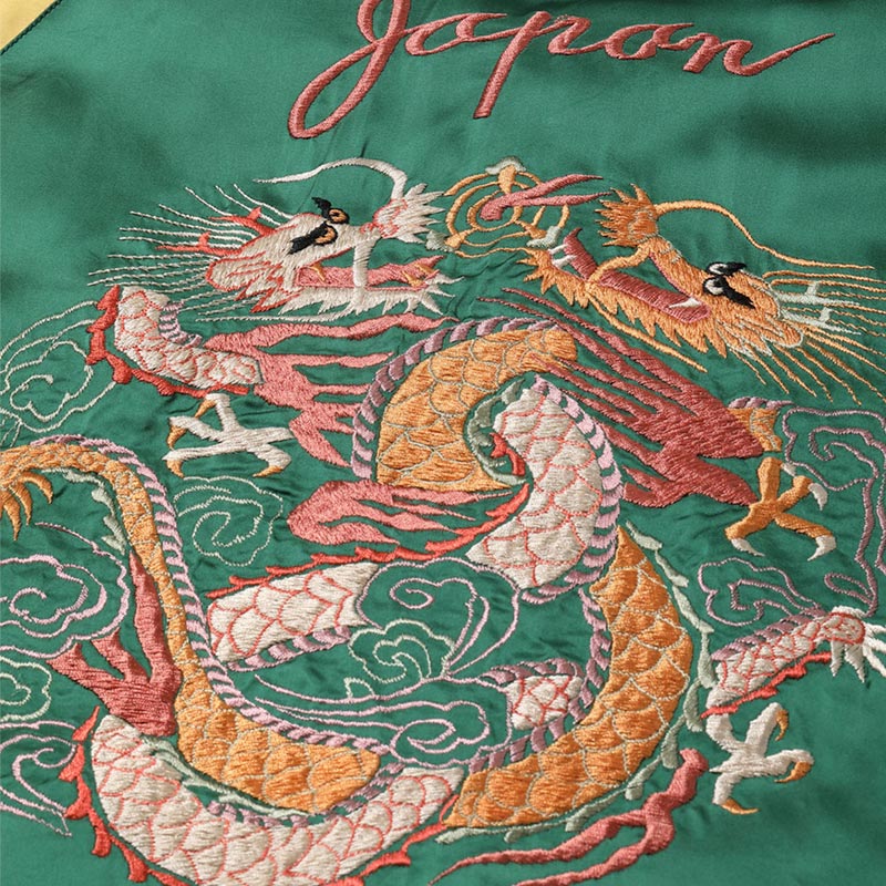 テーラー東洋 Lot No. TT15619-119 / Early 1950s Style Acetate Souvenir Jacket “KOSHO & CO.” Special Edition “SILVER DRAGON” × “TANGLED DRAGONS”