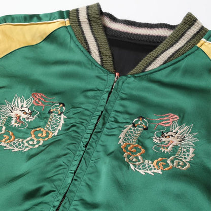 テーラー東洋 Lot No. TT15619-119 / Early 1950s Style Acetate Souvenir Jacket “KOSHO & CO.” Special Edition “SILVER DRAGON” × “TANGLED DRAGONS”