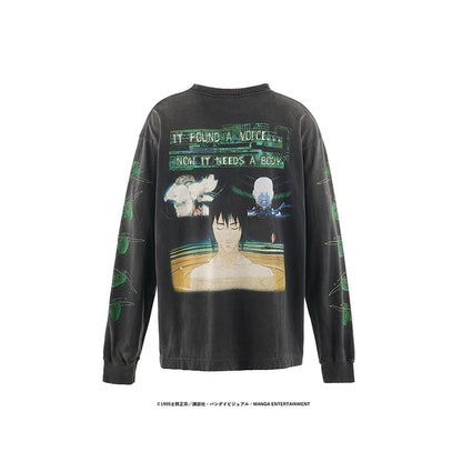 セントマイケル SM-YS1-0000-C33 GS_LS TEE / GITS / BLACK メンズ GHOST IN THE SHELL/攻殻機動隊 コラボ プリント ロンT