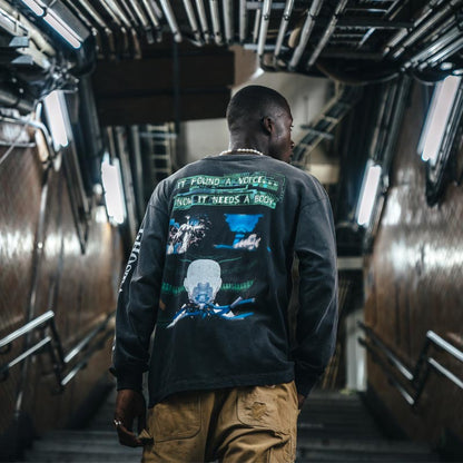 セントマイケル SM-YS1-0000-C34 GS_LS TEE / ILYA GITS / BLACK メンズ GHOST IN THE SHELL/攻殻機動隊 コラボ プリント ロンT