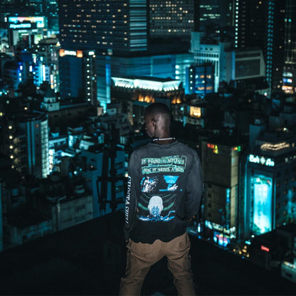 セントマイケル SM-YS1-0000-C34 GS_LS TEE / ILYA GITS / BLACK メンズ GHOST IN THE SHELL/攻殻機動隊 コラボ プリント ロンT