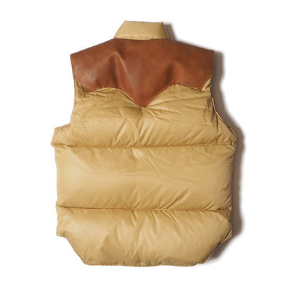ウエアハウス WHJA-23SU002 290-232-51 Lot 2197 ROCKY MOUNTAIN × WAREHOUSE RIP STOP NYLON DOWN VEST リップストップナイロン ダウンベスト ベージュマスタード メンズ