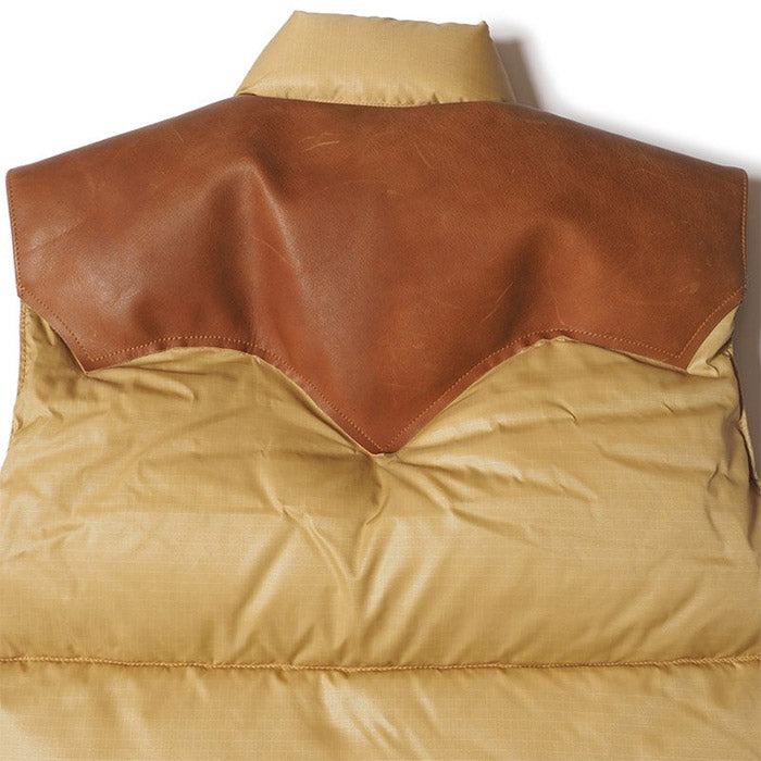 ウエアハウス WHJA-23SU002 290-232-51 Lot 2197 ROCKY MOUNTAIN × WAREHOUSE RIP STOP NYLON DOWN VEST リップストップナイロン ダウンベスト ベージュマスタード メンズ