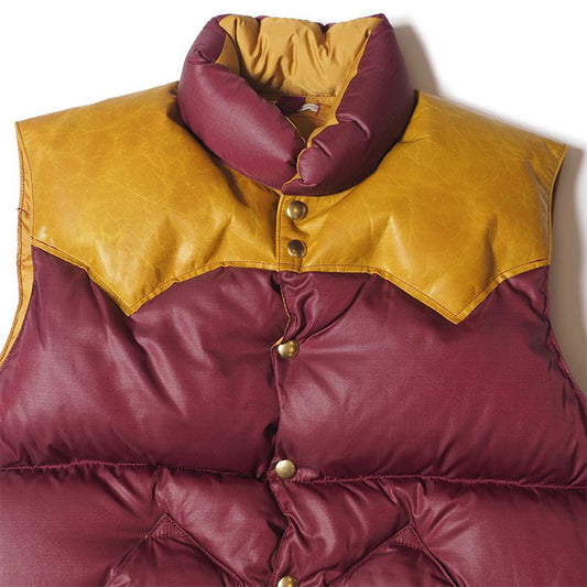 ウエアハウス WHJA-23SU002 290-232-51 Lot 2197 ROCKY MOUNTAIN × WAREHOUSE RIP STOP NYLON DOWN VEST リップストップナイロン ダウンベスト バーガンディー メンズ