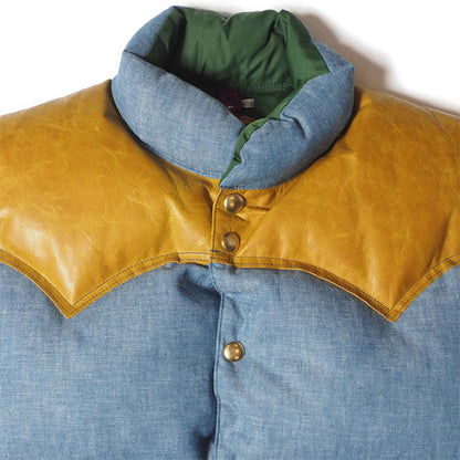 ウエアハウス WHJA-23SU005 290-232-54 Lot 2200 ROCKY MOUNTAIN × WAREHOUSE CHAMBRAY DOWN VEST シャンブレー ダウンベスト サックス メンズ