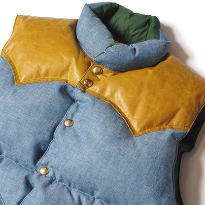 ウエアハウス WHJA-23SU005 290-232-54 Lot 2200 ROCKY MOUNTAIN × WAREHOUSE CHAMBRAY DOWN VEST シャンブレー ダウンベスト サックス メンズ