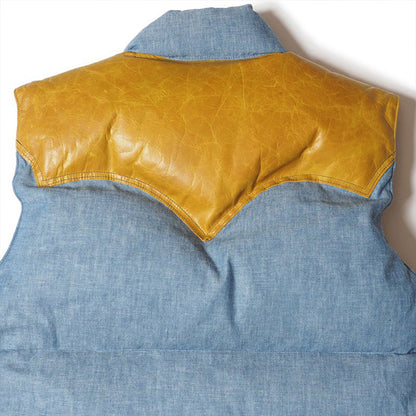 ウエアハウス WHJA-23SU005 290-232-54 Lot 2200 ROCKY MOUNTAIN × WAREHOUSE CHAMBRAY DOWN VEST シャンブレー ダウンベスト サックス メンズ