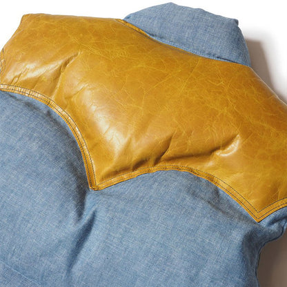 ウエアハウス WHJA-23SU005 290-232-54 Lot 2200 ROCKY MOUNTAIN × WAREHOUSE CHAMBRAY DOWN VEST シャンブレー ダウンベスト サックス メンズ