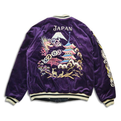 テーラー東洋 Lot No. TT15392-175 Mid 1950s Style Velveteen Souvenir Jacket “LANDSCAPE” × “DRAGON” パープル メンズ スカジャン スーベニアジャケット 別珍 ドラゴン