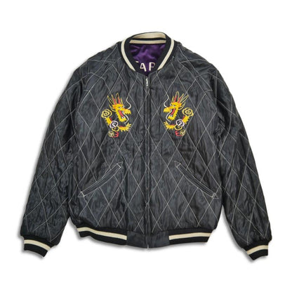テーラー東洋 Lot No. TT15392-175 Mid 1950s Style Velveteen Souvenir Jacket “LANDSCAPE” × “DRAGON” パープル メンズ スカジャン スーベニアジャケット 別珍 ドラゴン