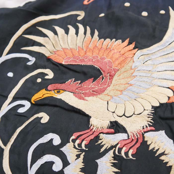 テーラー東洋 Lot No. TT15393-119 Early 1950s Style Acetate Souvenir Jacket “EAGLE” × “DRAGON” (AGING MODEL) ブラック メンズ スカジャン スーベニアジャケット エイジング イーグル ドラゴン