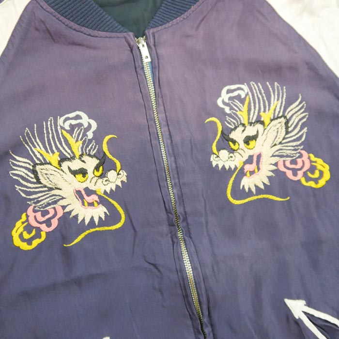 テーラー東洋 Lot No. TT15393-119 Early 1950s Style Acetate Souvenir Jacket “EAGLE” × “DRAGON” (AGING MODEL) ブラック メンズ スカジャン スーベニアジャケット エイジング イーグル ドラゴン