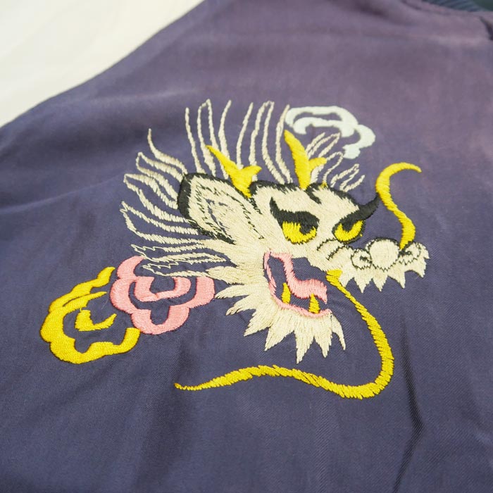 テーラー東洋 Lot No. TT15393-119 Early 1950s Style Acetate Souvenir Jacket “EAGLE” × “DRAGON” (AGING MODEL) ブラック メンズ スカジャン スーベニアジャケット エイジング イーグル ドラゴン