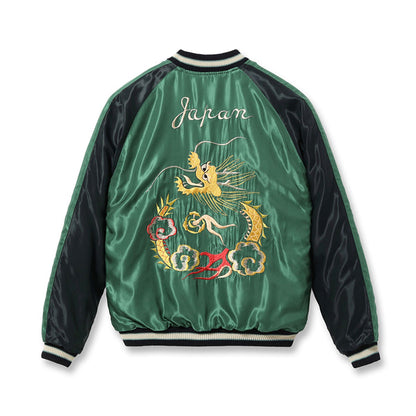 TOYO ENTERPRISE Lot No. TT15795-119 / Mid 1950s Style Velveteen (Two-tone) × Acetate Souvenir Jacket “TIGER HEAD” × “GOLD DRAGON”