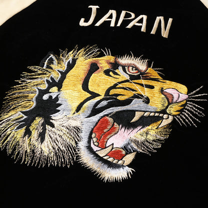 TOYO ENTERPRISE Lot No. TT15795-119 / Mid 1950s Style Velveteen (Two-tone) × Acetate Souvenir Jacket “TIGER HEAD” × “GOLD DRAGON”