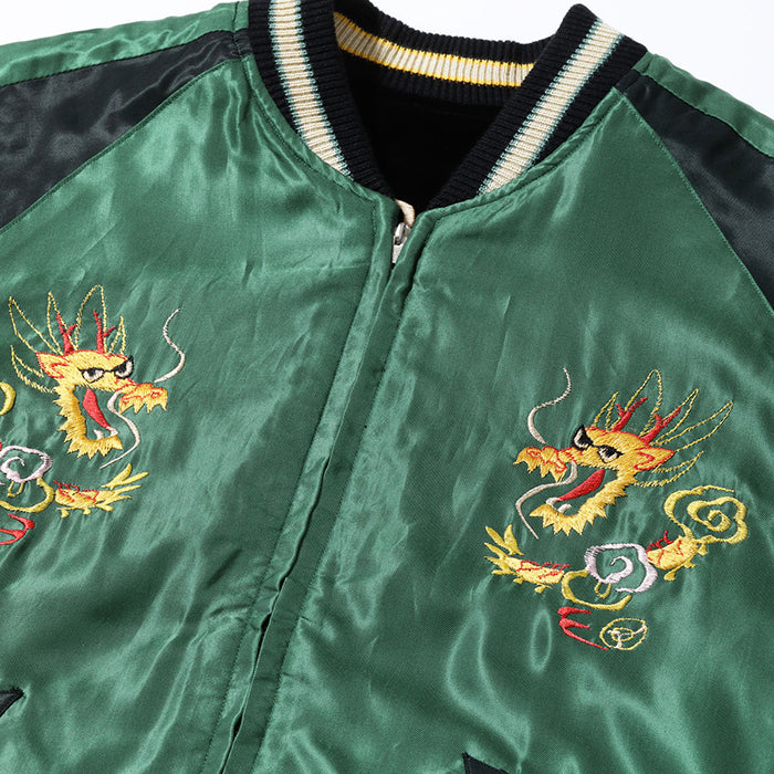 TOYO ENTERPRISE Lot No. TT15795-119 / Mid 1950s Style Velveteen (Two-tone) × Acetate Souvenir Jacket “TIGER HEAD” × “GOLD DRAGON”