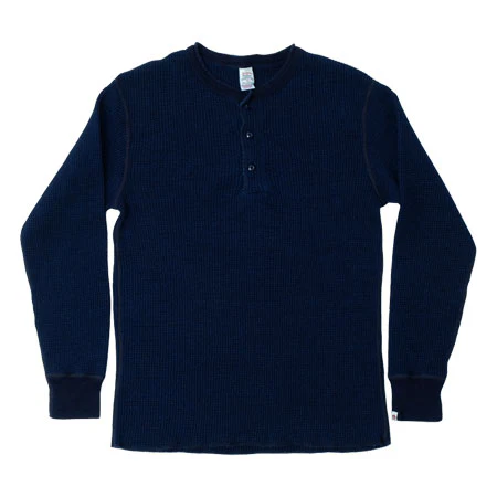 UES ビッグワッフル ヘンリーネックＴシャツ インディゴ