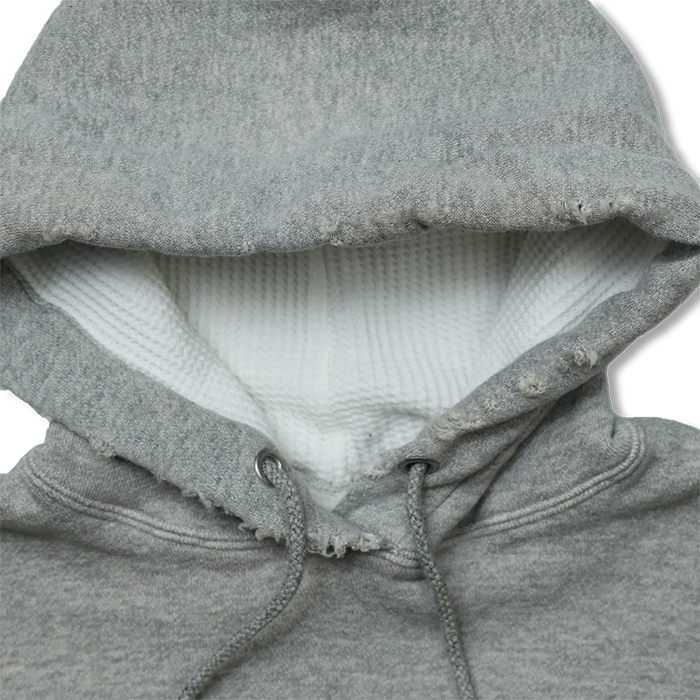 FULL COUNT 3770-1 Fading Double Face Sweat Hoodie(damage less):Gry Egg/Blk Egg/Pnk Gry/Egg