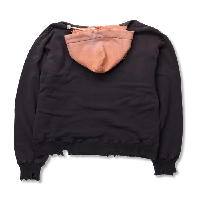 FULL COUNT 3770-1 Fading Double Face Sweat Hoodie(damage less):Gry Egg/Blk Egg/Pnk Gry/Egg
