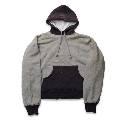 FULL COUNT 3770-1 Fading Double Face Sweat Hoodie(damage less):Gry Egg/Blk Egg/Pnk Gry/Egg