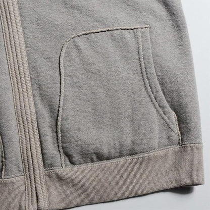 24FW デラックスウエア SPZ-00 FULLZIP PARKA PLAIN 杢GRAY.BEIGE フルジップパーカー メンズ ロングセラーモデル フーディー