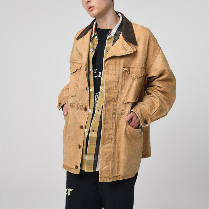 バウワウ BW2302-TCFJ TIN CLOTH FIELD JACKET TAN DUSTY AGEING オイルフィニッシュ フィールドジャケット ベージュ メンズ