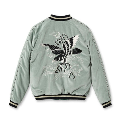 テーラー東洋 Lot No. TT15544-141 Mid 1950s Style Velveteen Souvenir Jacket “BLACK EAGLE” × “JAPAN MAP”